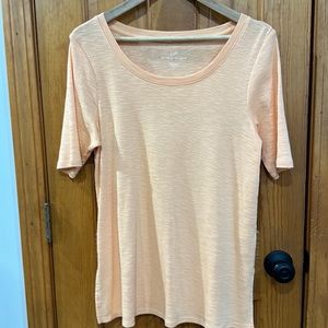 NWOT J. Jill Pima cotton scoop neck elbow t-shirt size medium in light orange